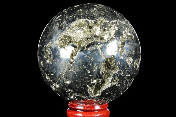 Polished Pyrite Sphere - Peru #97993